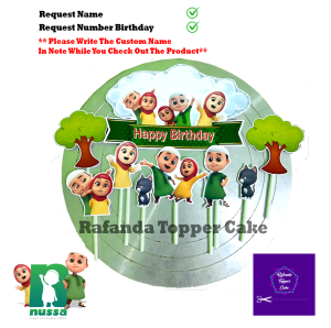 Cake Topper kue ulang tahun karakter  Nusa & Rara gratis custom nama