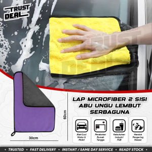 Kain Lap Microfaber Jumbo 30x60 Serbaguna 2 Sisi Daya Serap Tinggi Mobil Motor Rumah Tangga