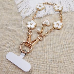 LRB81 Bông hoa Dây đeo điện thoại di động Dây chuyền kim loại dây chuyền Quà tặng trang sức Chống mất mát Phụ nữ/Quý cô/Cô gái