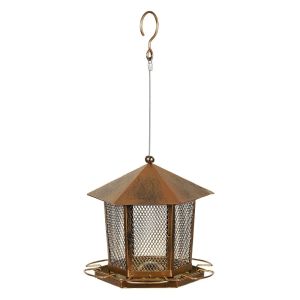 Large Capacity Garden Bird Feeder Heavy Duty Iron Bird Feeding Equipment Squirrel Proof Hanging Parrot Feeding Station Farmhouse