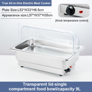 LENODI Stainless steel alcohol-heated buffet stove transparent flip-top design 9-13L capacity