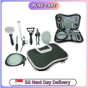 【Pure Care】 8-in-1 Pet Grooming Kit Set/ Pet Cleaning Care Set / Tools for Dog & Cat Hair & Nail Care