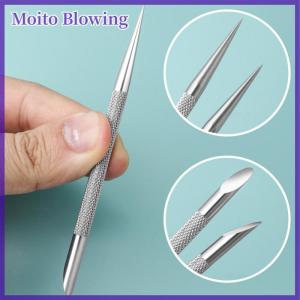 Moito 1 PC Double-ended Stainless Steel Cuticle Pusher Nail Manicures Remover Manicure Sticks Tools for Nail Art