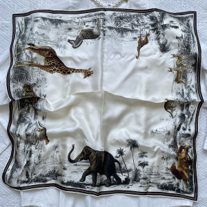 Silk Scarf for Women French Style Spring Camellia 70 Twill Silk Scarf Neck Warmer Decorative Small Scarf Wholesale