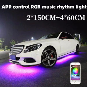 Car Flexible Underglow Strip Light LED Underbody APP Control RGB Neon Lights Dream Color Auto Decorative Ambient Atmosphere Lamp APP control RGB music rhythm light