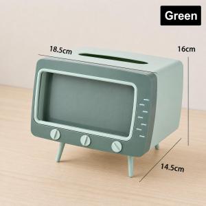 Tissue Box Cover Retro TV Phone Holder Stand for All Phones Unique Tissue Box Holderfor Bedroom Office Parlor