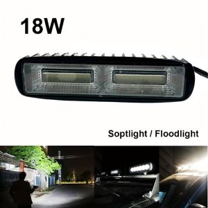 ไฟสปอร์ตไลท์ ไฟหน้ารถ 1ชิ้น /สีขาว ไฟสปอร์ตไลท์รถยนต์ สว่างตาเเตก! LED SPOT BEAM US 18W ไฟช่วยตัดหมอก 12V-24V