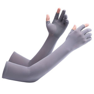 Anti UV Arm Sleeves Ice Sleeves Arm Sleeves Ice Silk Arm Hands Palm Cover Cycling Protection With Gloves UV Protection High Quality