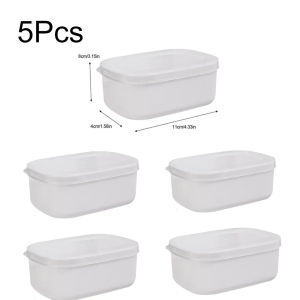 5Pcs Crisper Box Rice Packaging Freezer PP Material Resistant High Temperatures Microwave Heating Mini Space Saving Frozen Food Storage Preservation Box