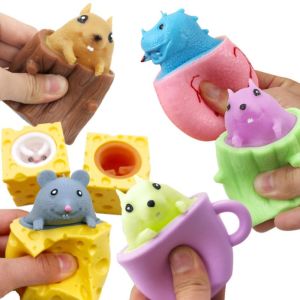 MIRACLE HOME STORE Mouse and Cheese Pop Up Mouse and Cheese Cabbage Rabbit Tea Cup Squirrel Cute Random Color Kids Gift