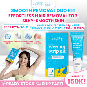 Brighty Swipe Removal Cream + Waxing Strip Kit
