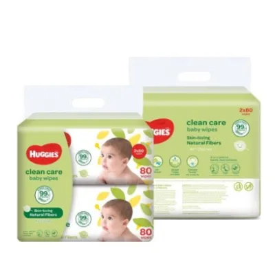 Huggies Baby Wet Wipes Clean Care 80s Bundle Set of 6/12 packs