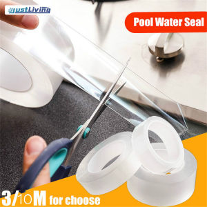 JustLiving Self Adhesive Tape Waterproof Mildew Resistant Rubber Self-adhesive Sealing Sticker Strip Tape for Kitchen Bathtub Doors Windows Bathroom Shower Toilet