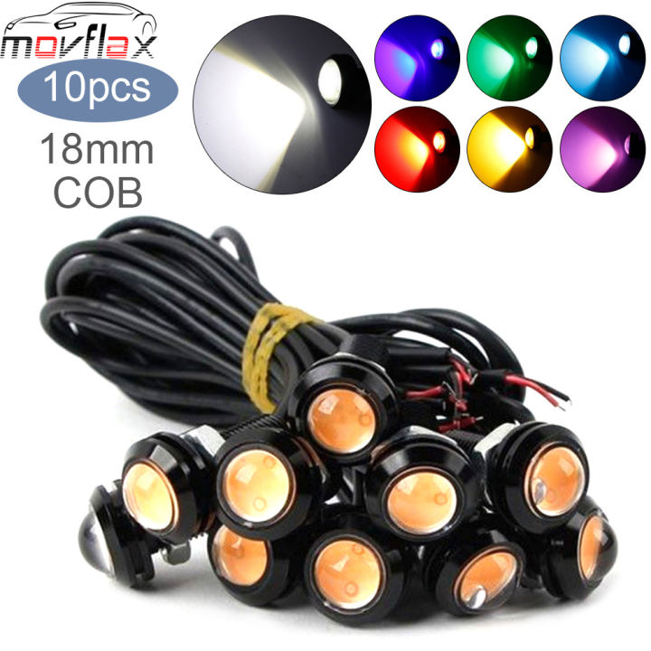 MovFlax 10pcs 18mm Car Eagle Eye DRL Led Daytime Running Lights LED ...