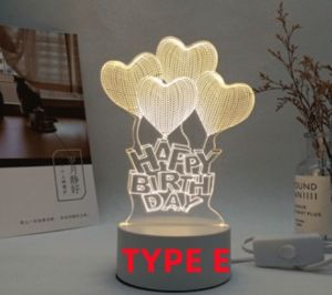 LAMPU HIAS MEJA 3D /LAMPU TIDUR AKLIRIK / KABEL USB