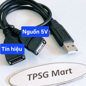 Cáp nối dài và chia USB 1 ra 2 / 1 đầu kết nối tín hiệu các thiết bi ngoại vi 1 đầu chỉ cấp nguồn 5V
