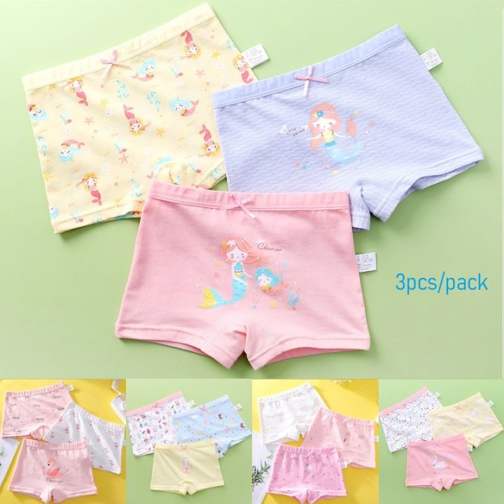 Cute cartoon Mermaid Princess swan bunny rabbitGirl's Toddler Kids 3  pcs/Pack Underwear Cotton Panties Baby Kids Briefs | Lazada PH
