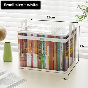 Book Storage Bag Transparent Multi-function Dust Organizer Collection toys Sort Box Zipper Handle