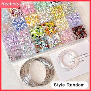 Heabety 12 24 Lưới Siêu Hỗn Hợp Màu Sắc Thủy Tinh Gạo Hạt Set Loose Hạt Handmade Tự Làm Vòng Đeo Tay Vòng Cổ Đính Cườm Chất Liệu Trang Sức Phụ Kiện