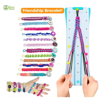 DIY Friendship Bracelet Kit 12 Designs Bracelet Making Tool for Girls Kids Arts & Crafts Toy Jewelry Weaving Set