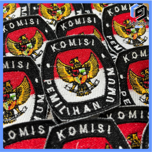 Label Bordir Logo KPU Warna-Warni untuk Atribut Pemilu
