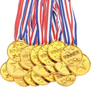 30 Pieces Gold Plastic Winner Award Medals Award Medals Gymnastics Field Day Awards Medals for Sports Competition Talent Show Spelling Bee Birthday Party Favors Gifts