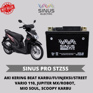 AKI MOTOR BEAT FI/INJEKSI/KARBU VARIO 110 SCOOPY KARBU JUPITER ROBOT 12V 35Ah SINUS PRO STZ5S