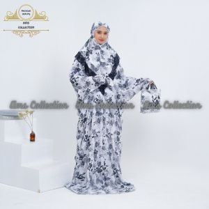 Mukena Terusan Dewasa Motif Rayon Viscose Premium Renda Kalung