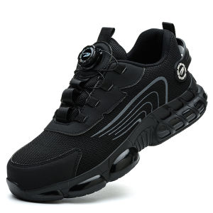 Mens breathable safety shoes anti-odor work shoes with steel toes that are indestructible. Special protective shoes for construction sites.