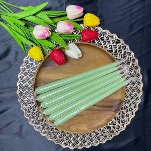 เทียนแท่งเทปเปอร์ แบบเรียบ ไม่มีกลิ่น ขนาด 10 นิ้ว บรรจุ6แท่ง/แพ็ค มีให้เลือก 10 สี จุดได้นาน5ชั่วโมง เทียนบนโต๊ะอาหาร  Unscented Taper Candle 6 pcs./pack