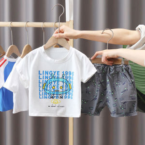 Children clothing suit Breathable Soft Top+shorts cotton Boys clothes for Babys set Animated icons kid clothes boy sets