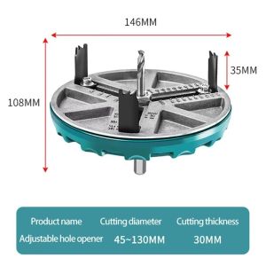 Adjustable Multifunctional Universal Hole Opener Diameter Woodworking Hole Adjustable Opener Diameter Hole Saw 45mm-130mm