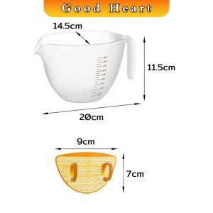 J.D. เหยือกตวงพลาสติก ถ้วยตวง 1000ml พร้อมแผ่นกรอง เครื่องมืออบ Measuring cup