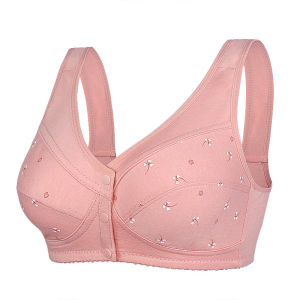 Womens soft cotton big size bra without steel ring