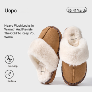 Simple plush slippers New autumn and winter styles Indoor slippers Non-slip fleece slippers Warm luxurious cotton slippers