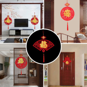 cny decoration 2026 新年装饰 XYAX(XUNJIE) cny sticker 2026 Golden Chinese Home DIY Door Painting Fu Character Pendant Spring Festival Ornament New Year Decoration