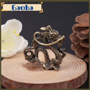 gaoba เครื่องประดับทองเหลืองโบราณรูปปั้นมังกรสัตว์ในตำนานของจีนรูปปั้นทองแดงรูปปั้นมังกรทองเหลืองบริสุทธิ์ขนาดจิ๋ว1ชิ้น