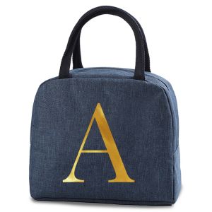 Functional Lunch Bags for Women Portable Insulated Canvas Lunch Bag Letter Pattern Cooler Food Box Thermal Outdoor Picnic Kids