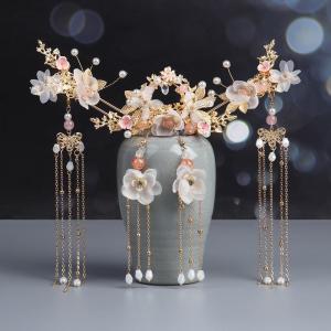 Paket Hairpiece HuanZhu Tusuk Konde sesuai gambar sanggul wedding sangjit hiasan rambut pesta pengantin