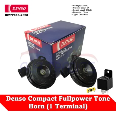 Denso Compact Fullpower Tone Horn 12 Volts with Relay (Single Terminal)
