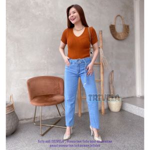 TRIVELA - CLEA BOYFIE / BOYFRIEND IKAT PINGGANG / CLEA LIGHT UNFINISHED BOYFIE FREE BELT