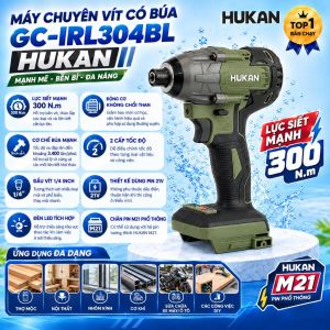 Máy Chuyên Vít Có Búa HUKAN GC-IRL304BL – Máy Bắn Vít Dùng Pin Động Cơ Không Chổi Than Lực Siết 300N.m