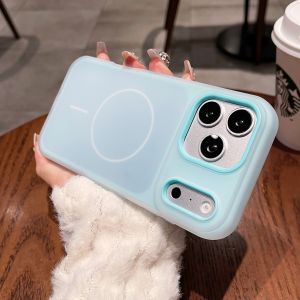 Matte Contrast Color 2IN1 Magne Case For iPhone 17 16 15 14 13 12 11 Pro Max Plus For Magsafe Wireless Charge Original Cover