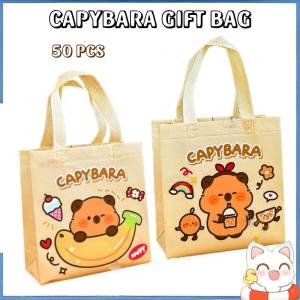 Cute Capybara Gift Bag Student Nonwovens Storage Bag Birthday Gift Tote Bag