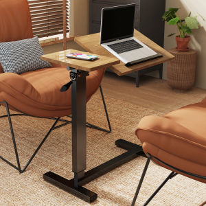 Height Adjustable Over Bed Table Sofa Laptop Desk with Hidden Rolling Wheels