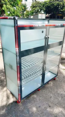 Tủ chén nhôm tủ nhôm kính tủ đựng bát dĩa Juno Sofa KT Ngang 1m cao 1m2 sâu 35 cm (bên trong nhôm hộp)