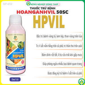 Thuốc Trừ Bệnh HOANGANHVIL 50SC Hiệu HPVIL – Công Thức Cải Tiến – Tốt Cây Xanh Lá Sáng Bông (Chai 1 Lít)
