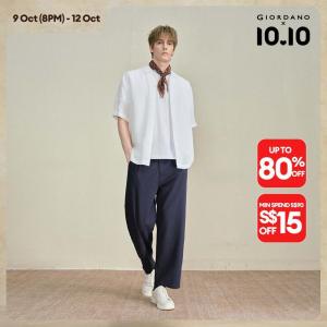 Giordano Men Slub knit cotton ankle length pants Free Shipping 18126802