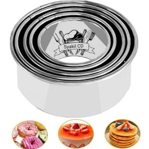 Ring Cutter Bulat 5 PCS PANGSIT pastel/coke cetakan adonan Roti stainless ukuran 12111098cm