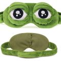 KIPRUN 3D Eye mask for sleeping, 3D Cartoon Cute Eyes Mask Cover Plush Frog Green Eye Mask Cover Relax Sleeping Rest Travel Sleep Anime Funny Gift Beauty Goggles. 